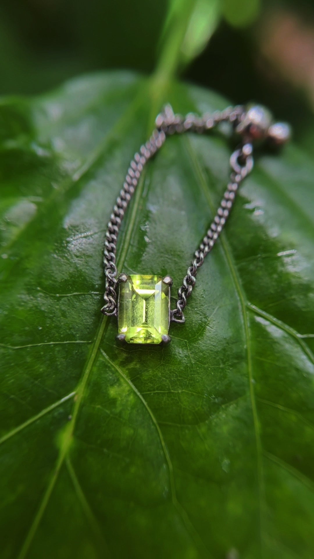 LIME GREEN PERIDOT EMERALD CUT